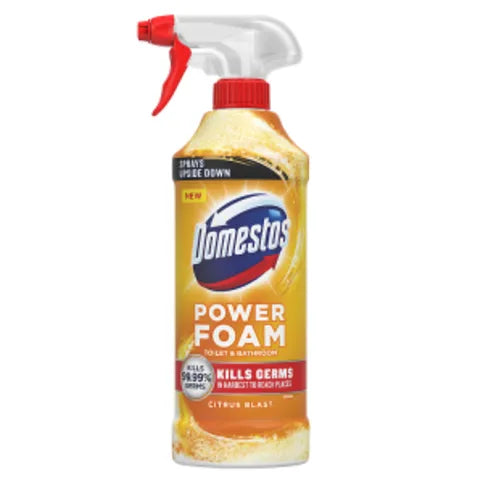 Domestos  Toilet & Bathroom Cleaner Spray Power Foam Citrus Blast 450ml
