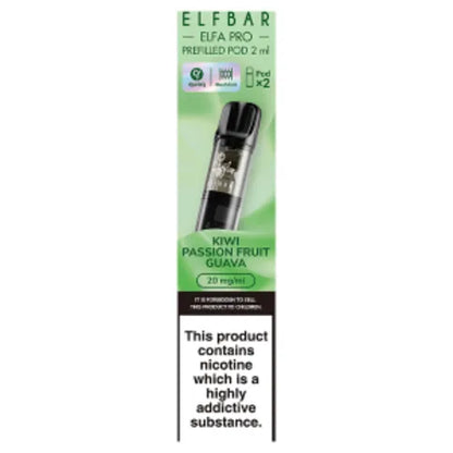 ELFBAR ELFA PRO 2ml Prefilled Pod Starter Kit 1-1 500mAh 2% Nic Kiwi Passion Fruit Guava