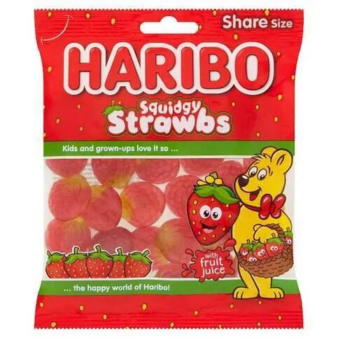 HARIBO Squidgy Strawbs Bag 160g