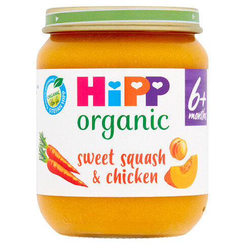 HiPP Organic Sweet Squash & Chicken Baby Food Jar 6+ Months 125g - Premier Ravensdale