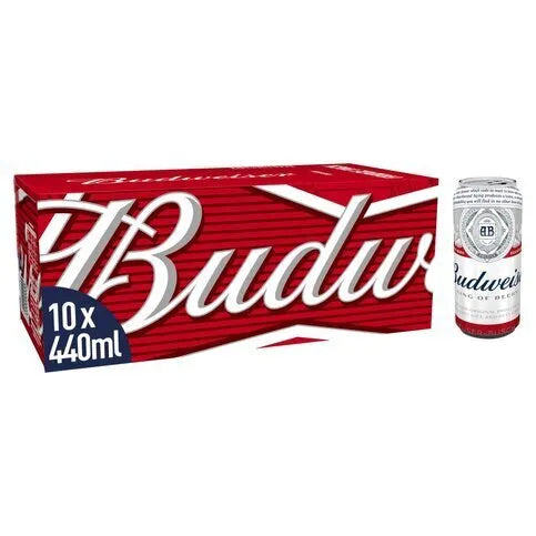 Budweiser Lager Beer Cans 10 x 440ml