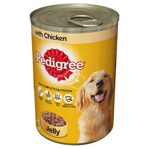 Pedigree Dog Tin with Chicken in Jelly 385g