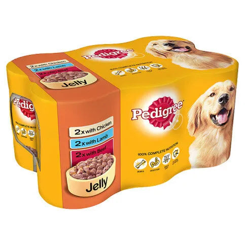 Pedigree Dog Tins Mixed Selection in Jelly 6 x 385g