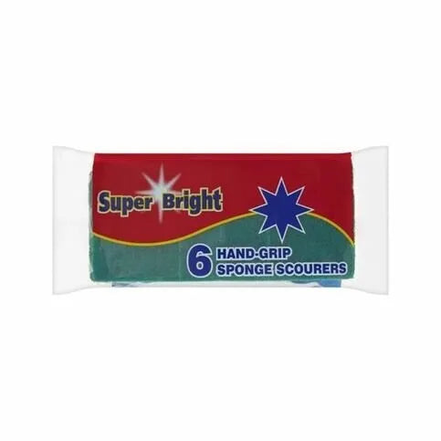 Super Bright Hand Grip Scourers x 6