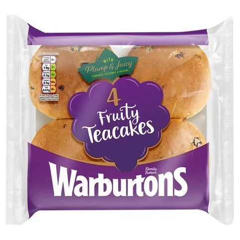 Warburtons Fruity Teacakes 4 Pack
