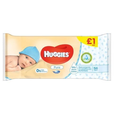 Huggies Pure Baby Wipes - 6 Packs (6 x 56 Wipes) - Premier Ravensdale