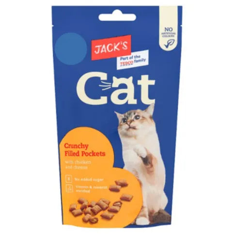 Jacks Cat Crunchy Filled Pockets 60g