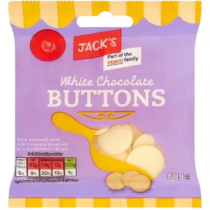 Jacks White Chocolate Buttons 90g