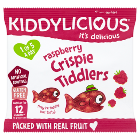 Kiddylicious Crispy Tiddlers, Raspberry, Infant Snack, 12 Months+, 12g - Premier Ravensdale