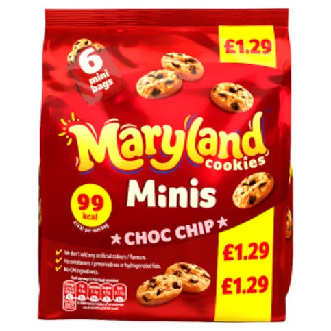 Maryland Cookies Minis Choc Chip 6 Mini Bags 118.8g