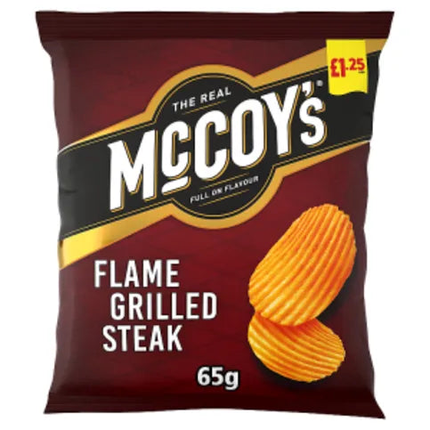 McCoy's Ridge Cut Flame Grilled Steak  Flavour Potato Crisps 65g