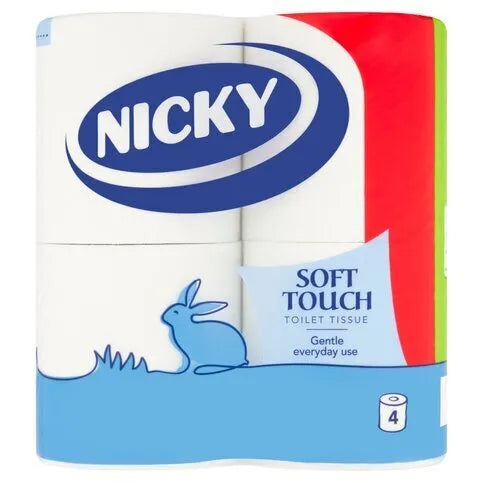 Nicky Soft Touch Toilet Tissue 4 Pack