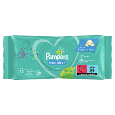 Pampers Fresh Clean Baby Wipes 1 Pack = 52 Baby Wet Wipes - Premier Ravensdale