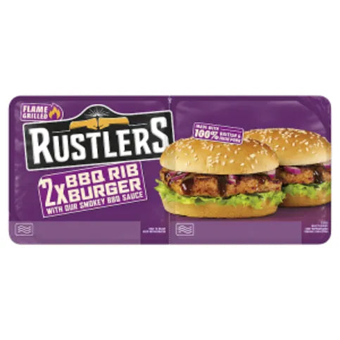 Rustlers 2 BBQ Rib Burger with Our Smokey BBQ Sauce 244g