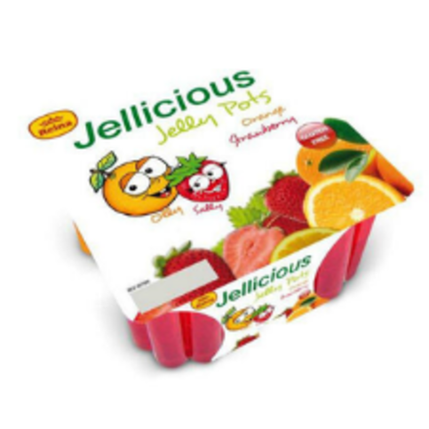 Jellicious Jelly Pots Orange & Strawberry 4 x 100g