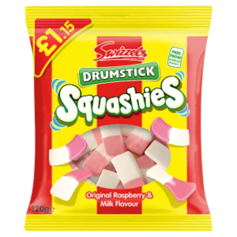 Swizzels Drumstick Squashies Original Raspberry & Milk Flavour 120g