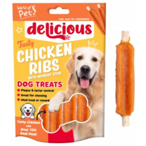 World Of Pets Chicken Rib Dog Treat 5 Pack